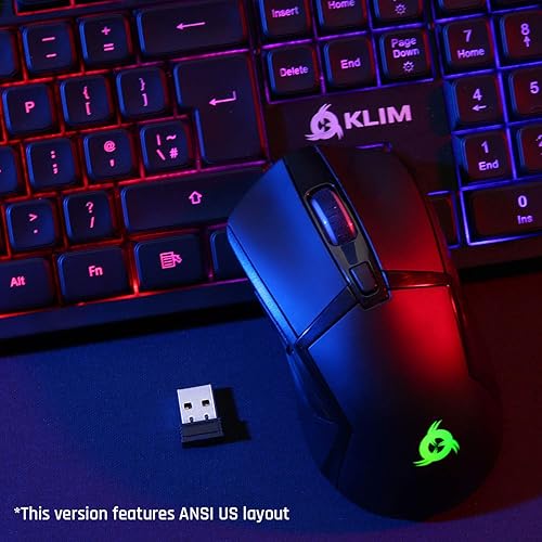 Miniatura 7 de KLIM Tandem - Combo de teclado y mouse inalámbricos para juegos nuevo 2023 ergonómico delgado y duradero teclado y mouse inalámbricos batería