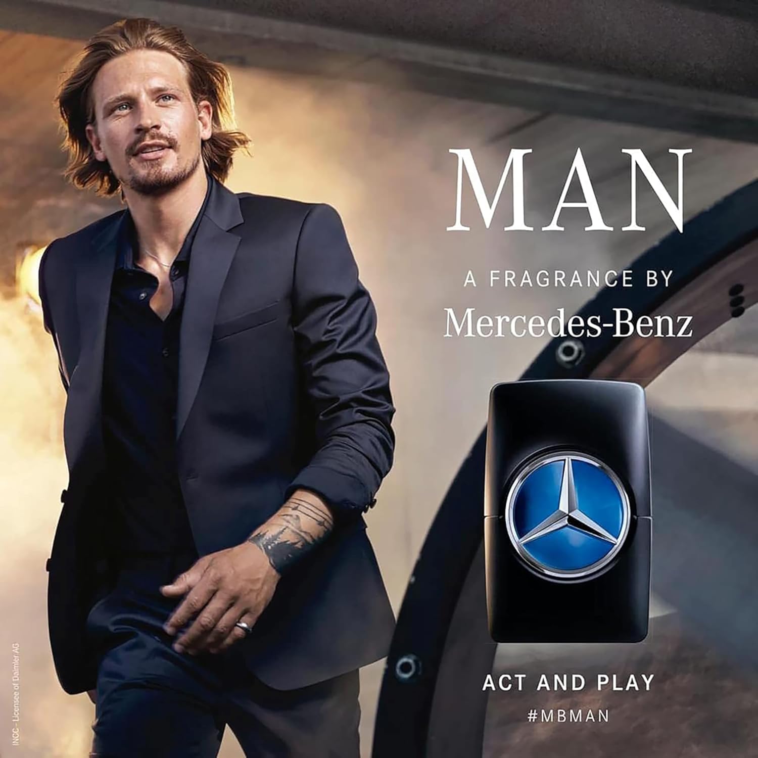 Mercedes Benz Man - Eau de Toilette for Men - Aromatic, Woody Fruity Mens Fragrance with Cedar and Oakmoss Notes - Long Lasting Mens Cologne - 3.4 oz