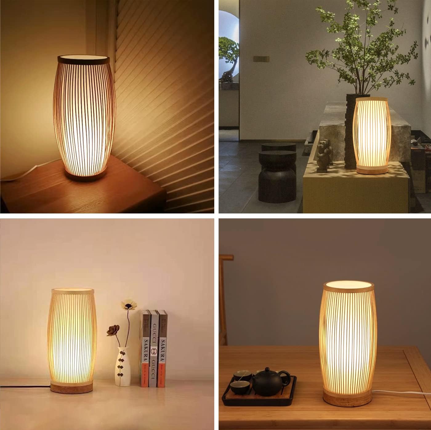 bamboo table lamp lantern table lamp decorative table lighting rustic night lamp bedside lamp mood light bedroom, living room, restaurant