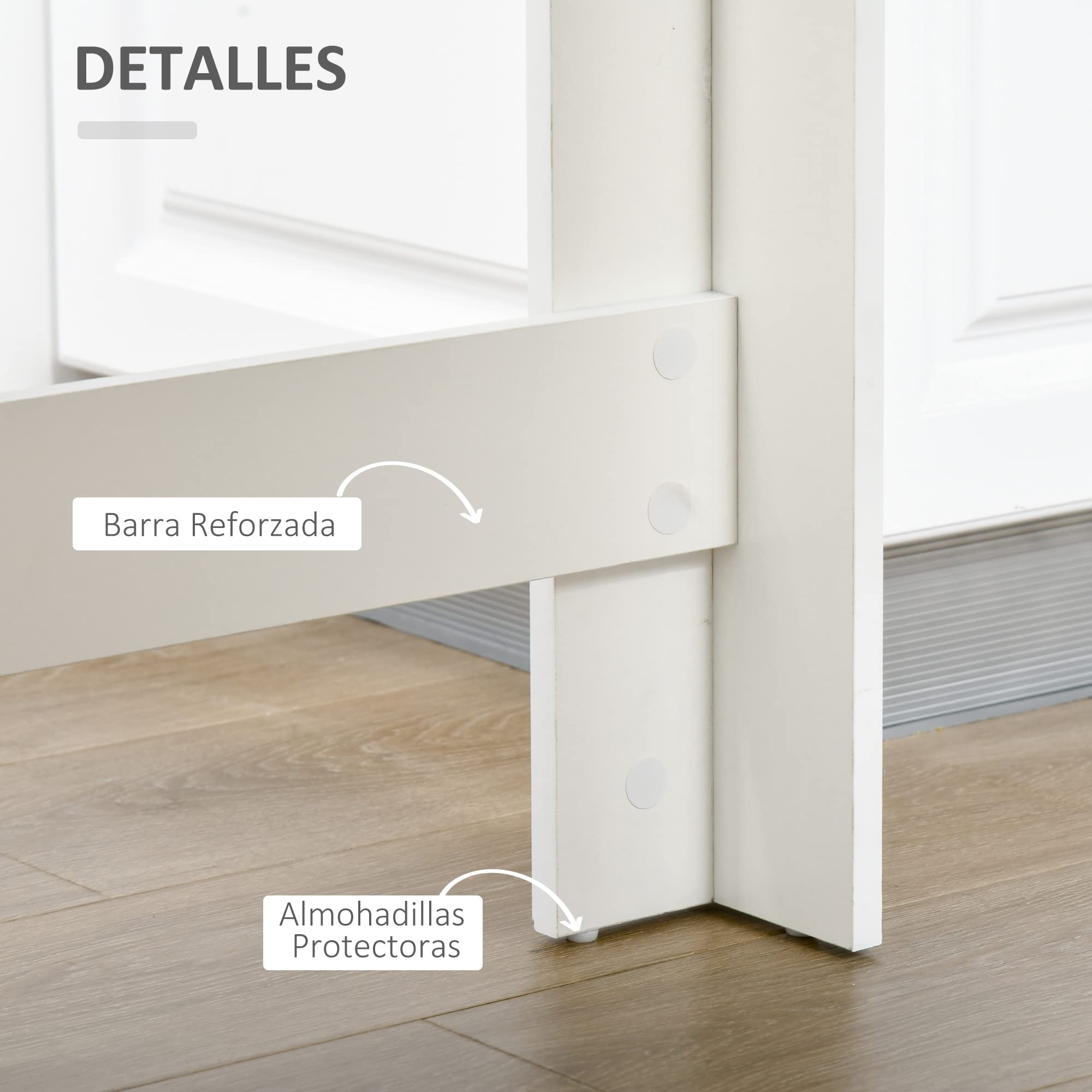 HOMCOM Mesa de Bar Mesa Alta con Estantería 115x50x102,7 cm Blanco y Gris | Tipo Bistró de Cocina, 4 Niveles, Estilo Moderno, Melamina, para Comedor Salón