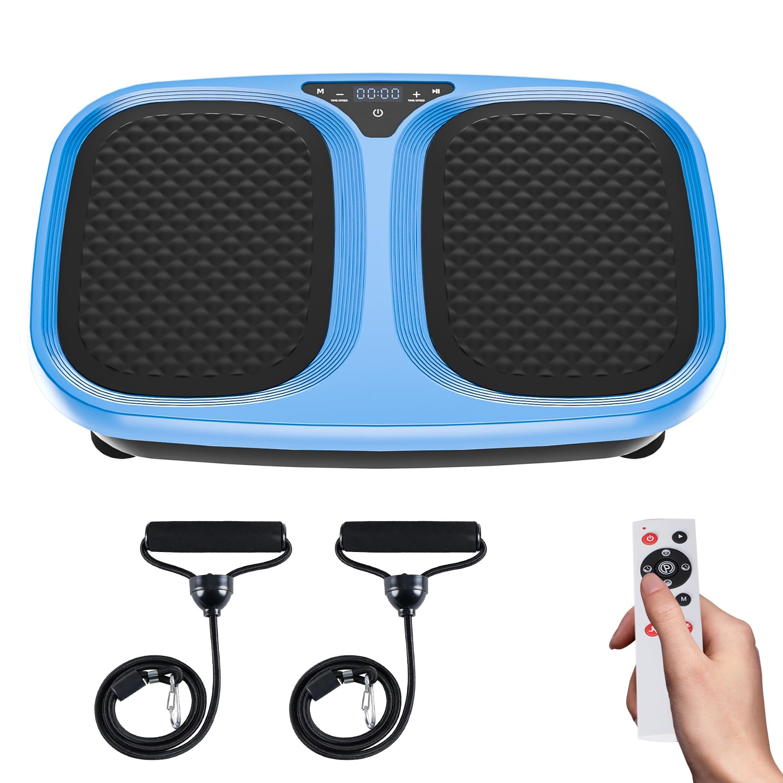 NEWBULIG Vibration Plate Whole Body Workout Vibrating Platform with LED Touch Screen Pull Ropes for Weight Loss Muscle
