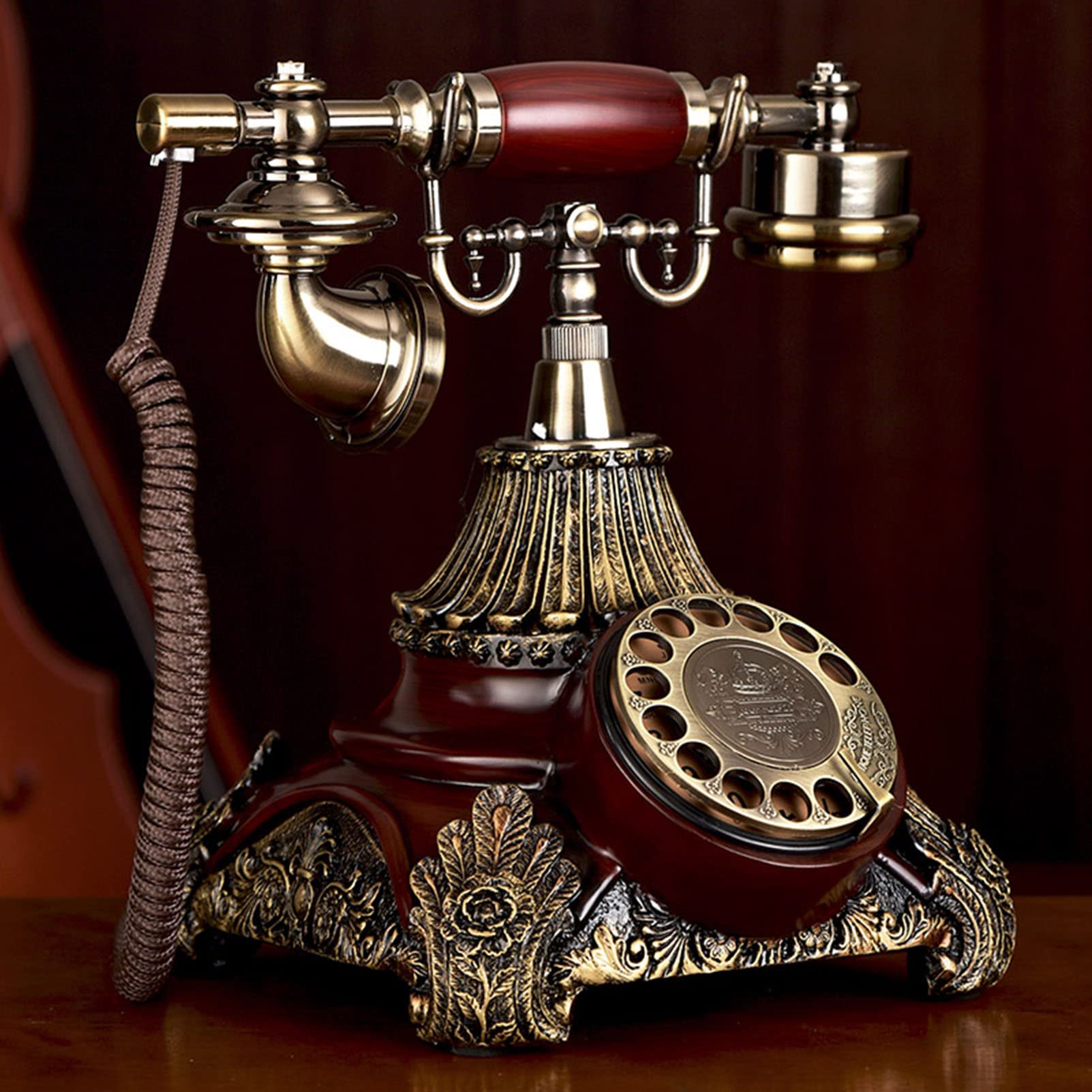 Telefono con Filo Manopola rotativa Telefono retrò Casa Vintage Telefono Fisso Antico di casa Ufficio Vivavoce (suoneria Singola)
