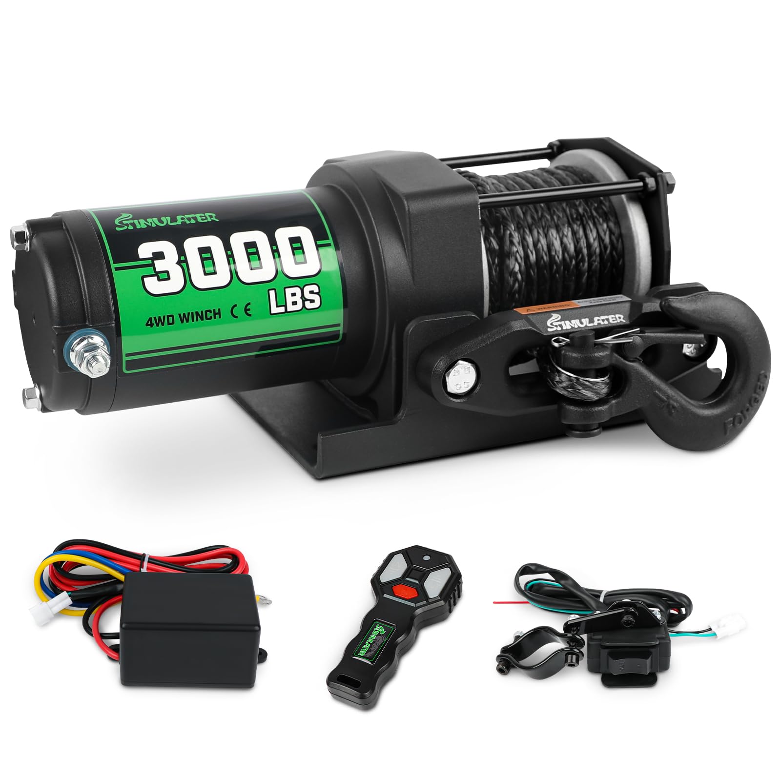 Photo 1 of STIMULATER 3000lb Electric Winch with Synthetic Rope