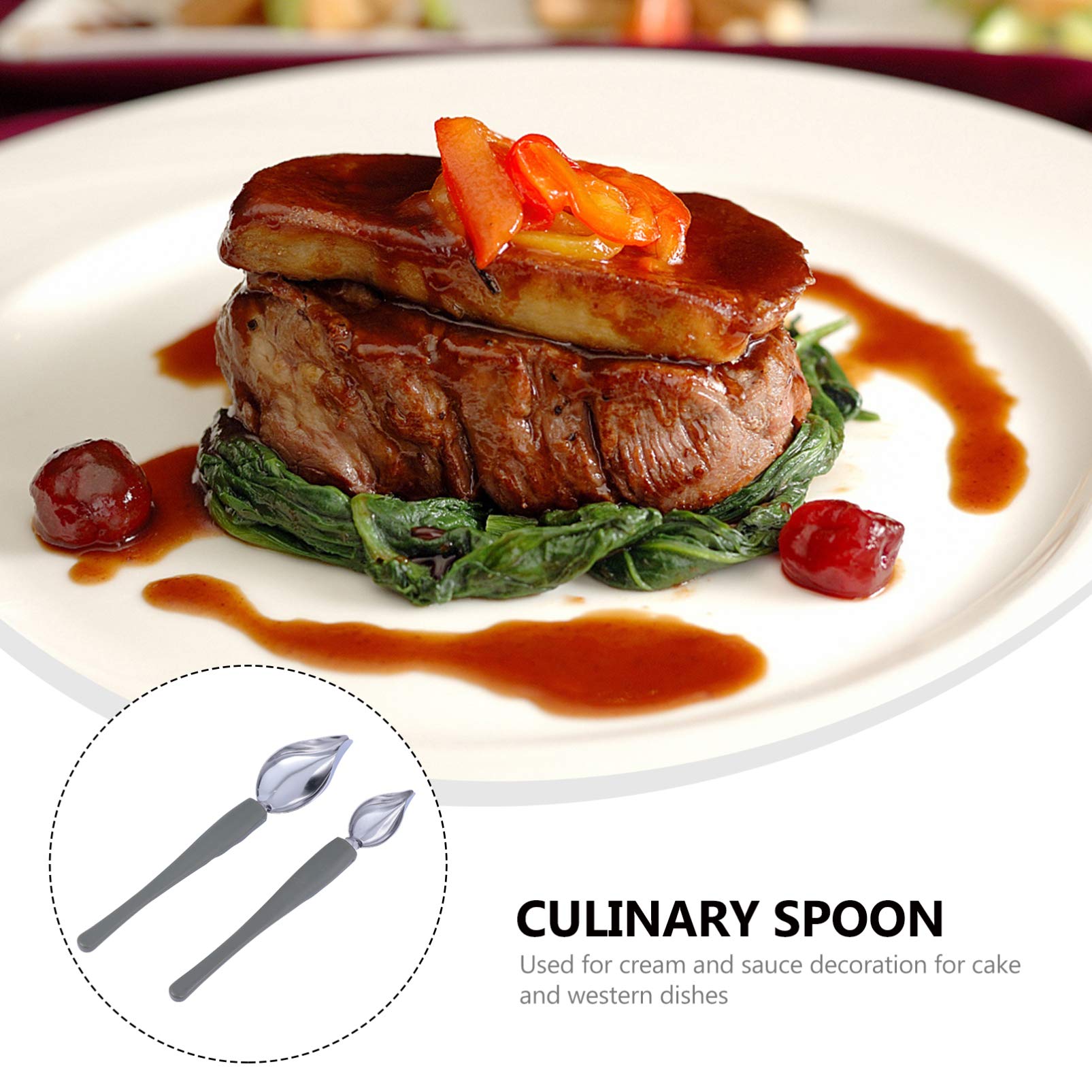 DOITOOL Cucchiaio decorativo in acciaio inox Saucier cucchiai con