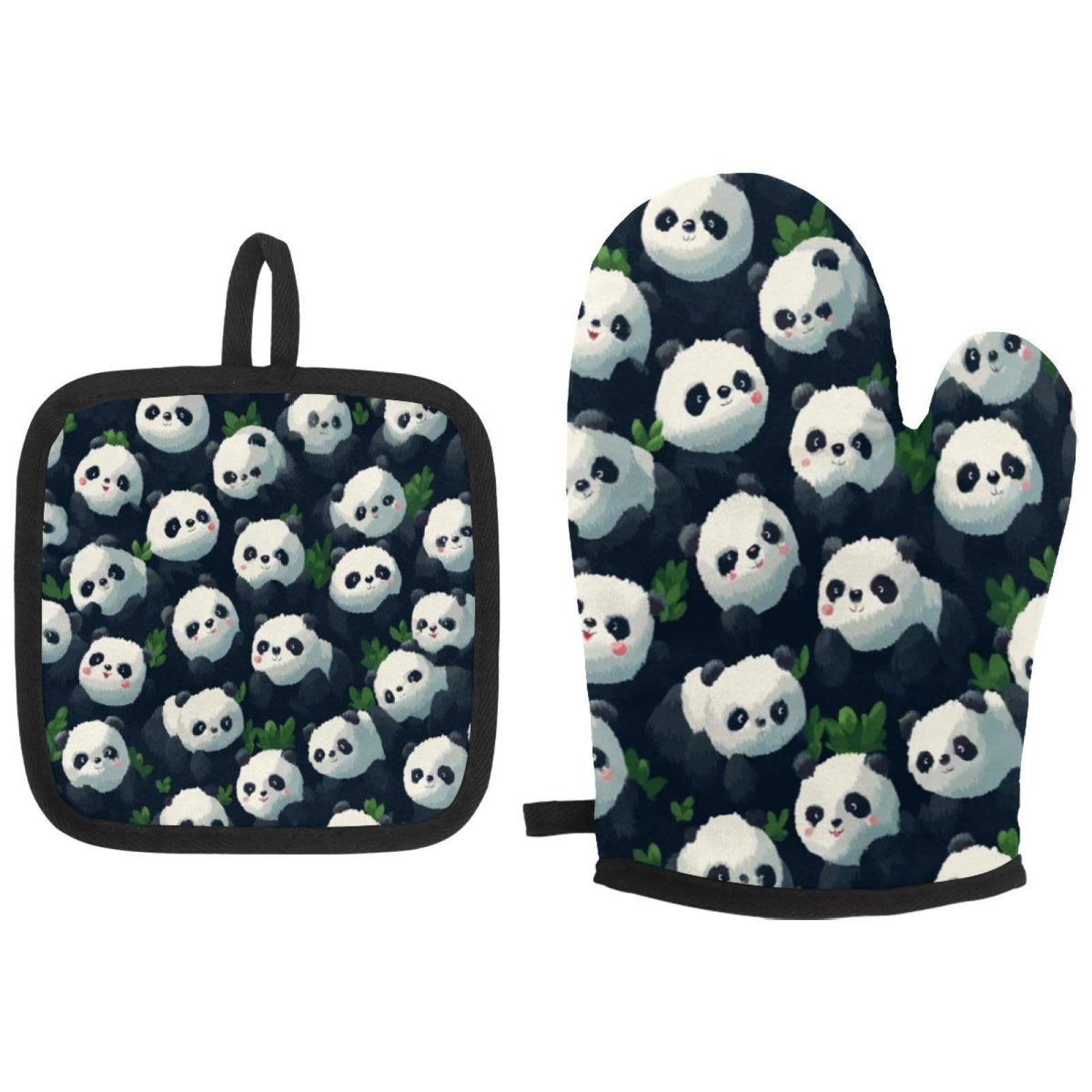 Maniques de cuisine panda anti-brûlure gant de cuisson épais contre la chaleur