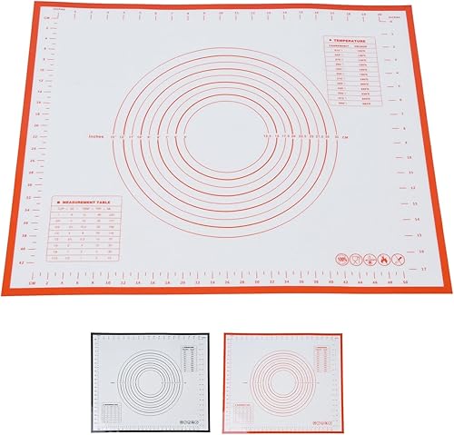 Tapete de silicona para hornear, tapete de silicona para repostería, tapete de silicona para hornear extra grueso, antiadherente con alfombrilla de