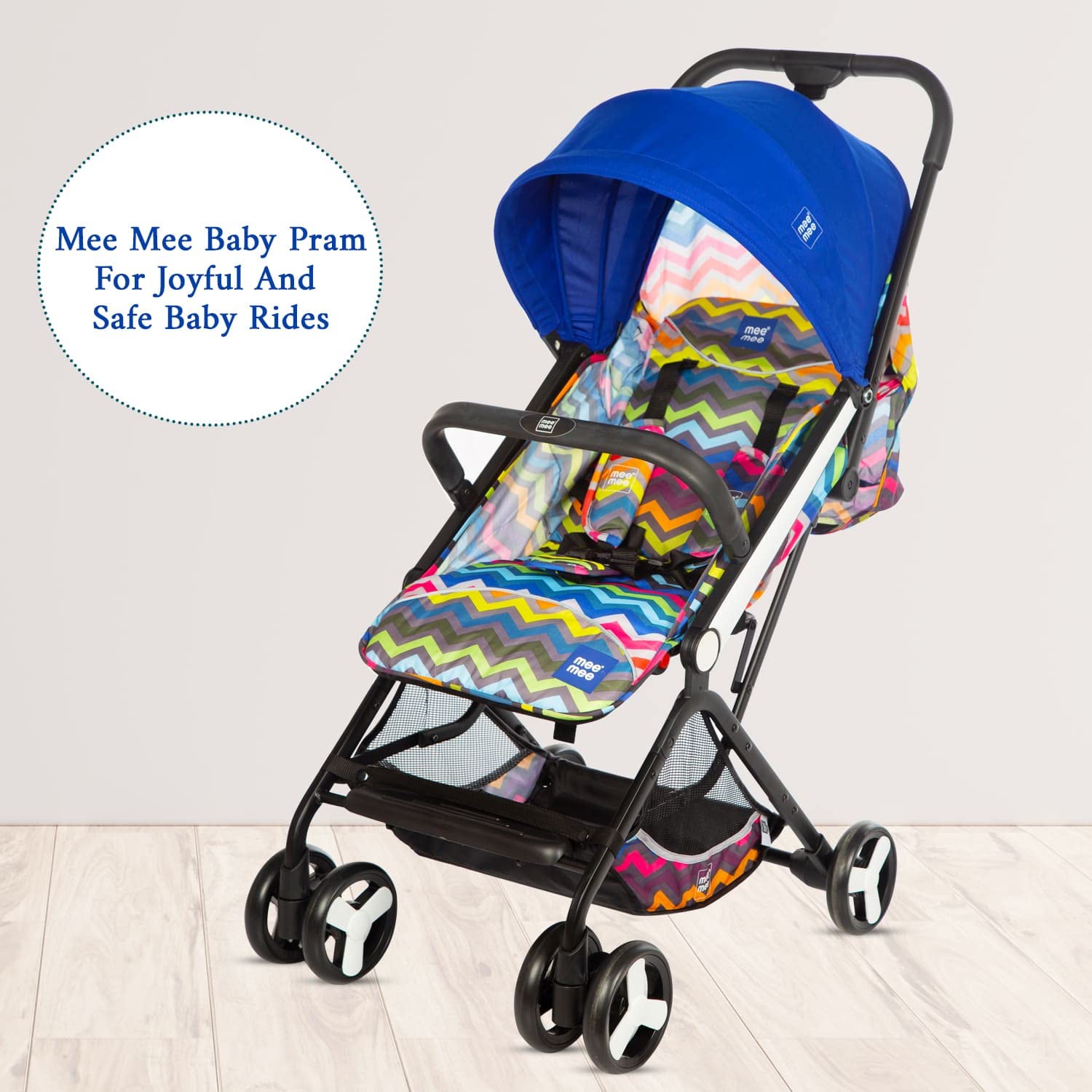 Mee Mee Premium Portable Baby Stroller Pram with Compact Tri-Folding (Dark Blue) (MM-50L_Dark Blue) 4
