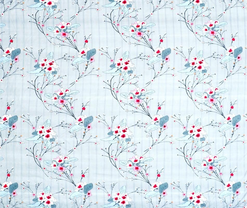 Image of Glace Cotton Flat Double Bedsheets with 2 Pillow Covers | Double Bed Breathable | Wrinklefree | Summer | Soft 200tc Supersoft | 90 x 90 inches, Silver