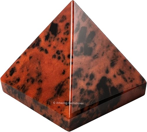 Miniatura 407 de Amazing Gemstone Piedras curativas de cristal de piedra de sangre africana, gran figura piramidal de 2 pulgadas de pirámide de piedra natural