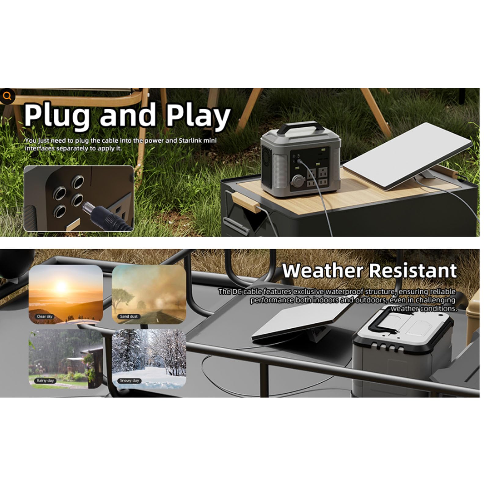 Satellite Power Ladekabel 49,2 Fuß Vielseitiges DC-Stromkabel für Mini