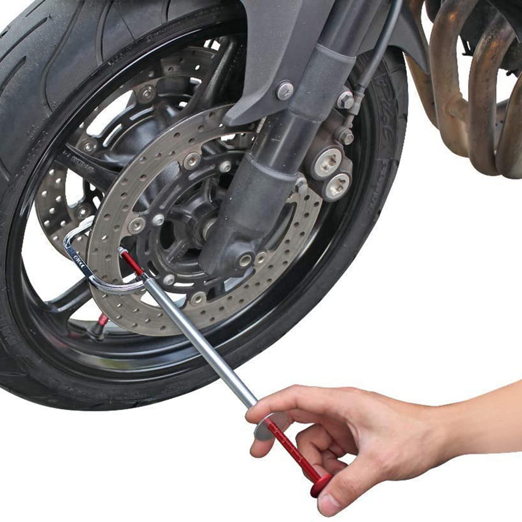 4X Herramienta de Medición de Disco de Freno 0-45 mm Calibradores de Regla de Medición de Espesor para Motocicletas Coches Detección de Prueba de Desgaste de Disco de Freno