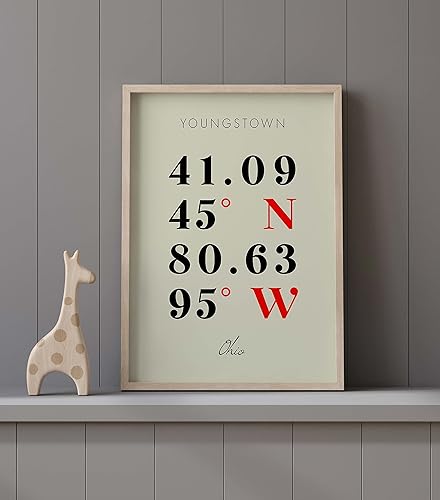 Miniatura 9 de Mapa de Youngstown, Ohio, Coordenadas Multilínea de Colores (18x24)