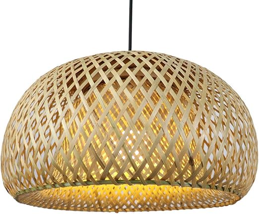 CSSYKV Bamboe Kroonluchter, Lampen In Japanse Stijl, Huishoudelijke Decoratie, Hangend Type, Verlichting Voor Eetkamer, Slaapkamer, Balkon, Koepel, Bamboe Rieten Lamp, Draak E27 30cm