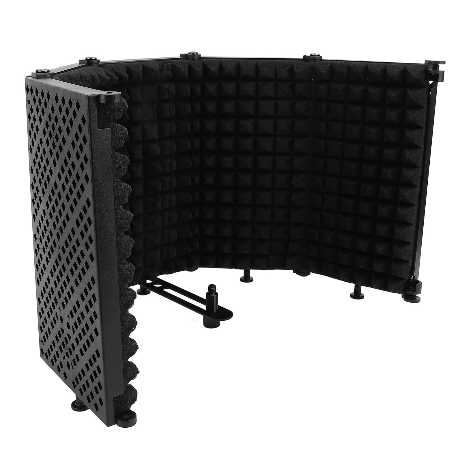 Eujgoov Estudio de Grabación de Protección de Micrófono de Reducción de Ruido de Sonido Plegable con Soporte de Choque de Filtro Pop y Soporte de Trípode