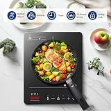 AOBOSI Induction Hob, Induction Hob with Booster Function, 10 Power Levels and Temperature Settings, Compact Size, Portable Induction Hob 2000W, 3H Timer, Black - 2