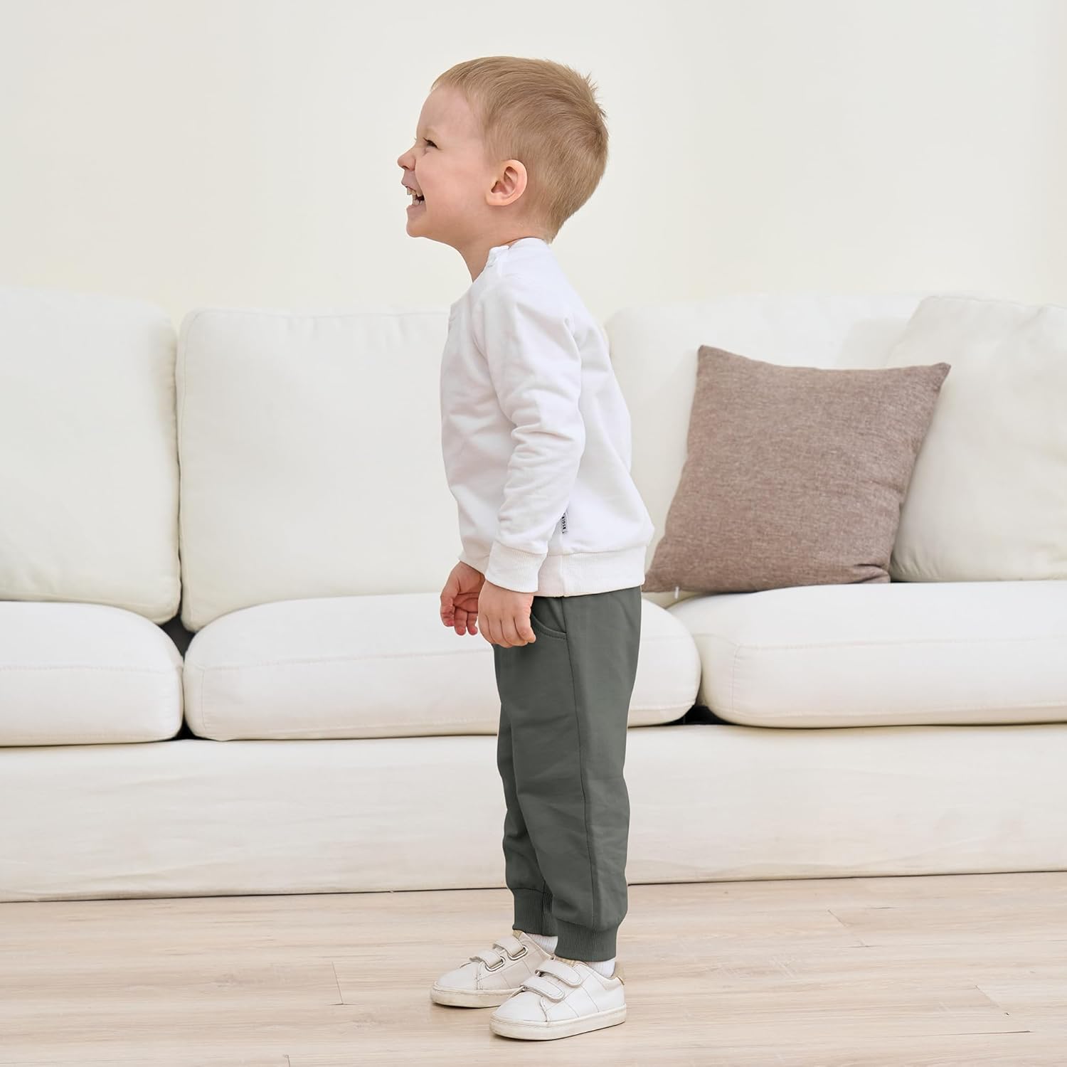 DREAM BUS 2 Pack Toddler Boy Pants with Pockets Baby and Toddler Jogger Pants, Cotton Sweatpants for 9 Months - 4T - Image 4