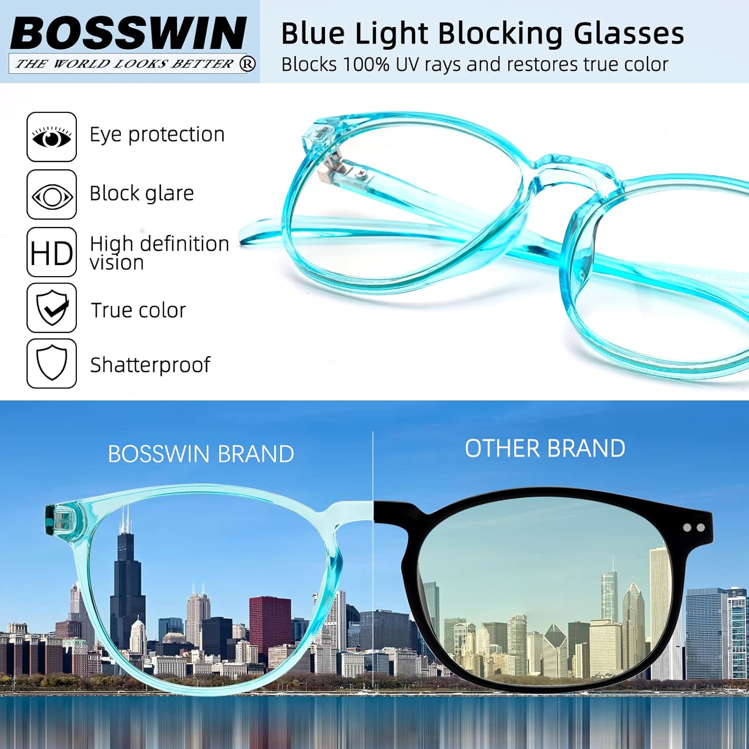Blue Light Blocking Glasses for women/men - 4Pack Computer Reading/Gaming/TV/Phones Glasses Anti UV Glare Eyestrain - Image 6