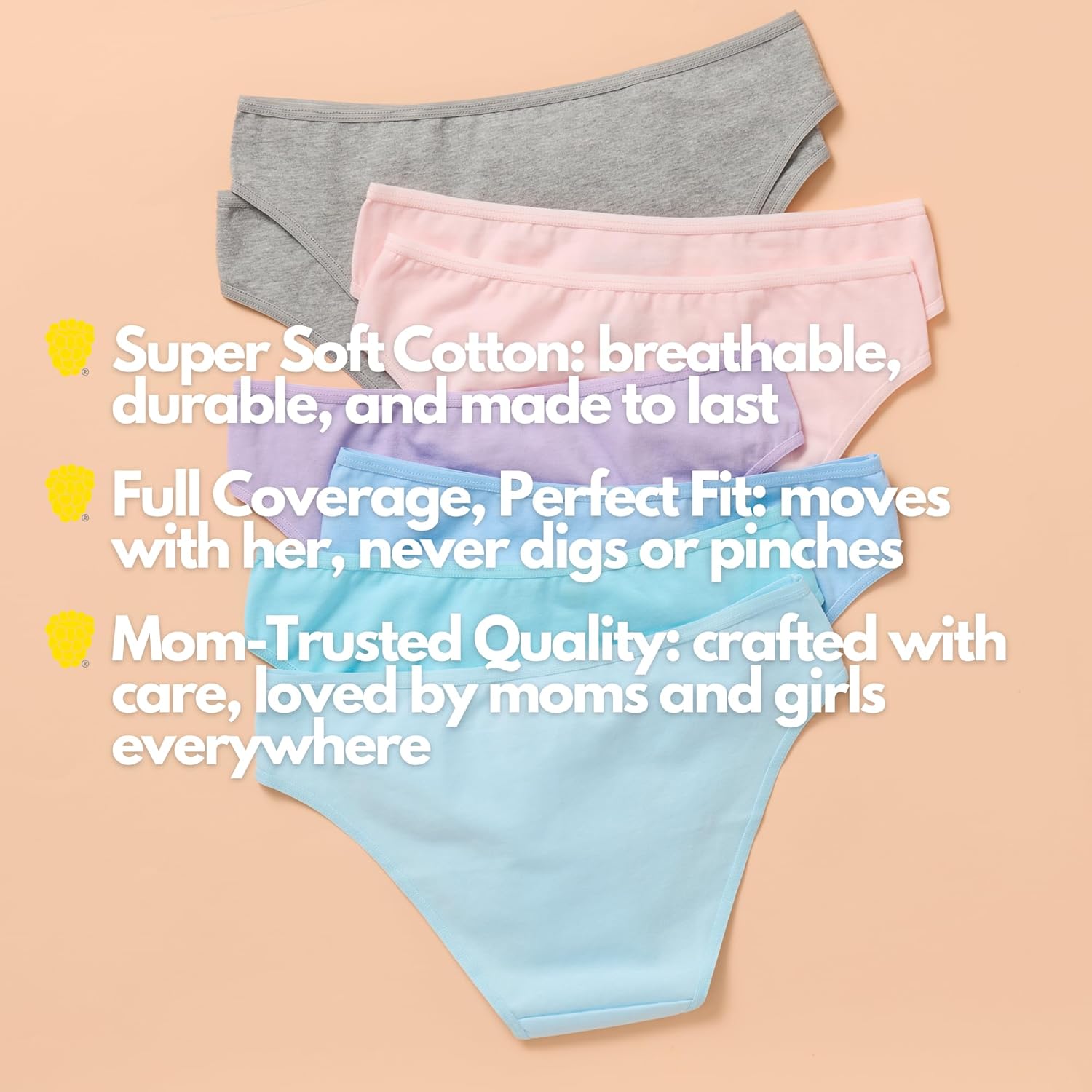 Yellowberry Sunny 8PK Cotton Bikini Underwear Bundle