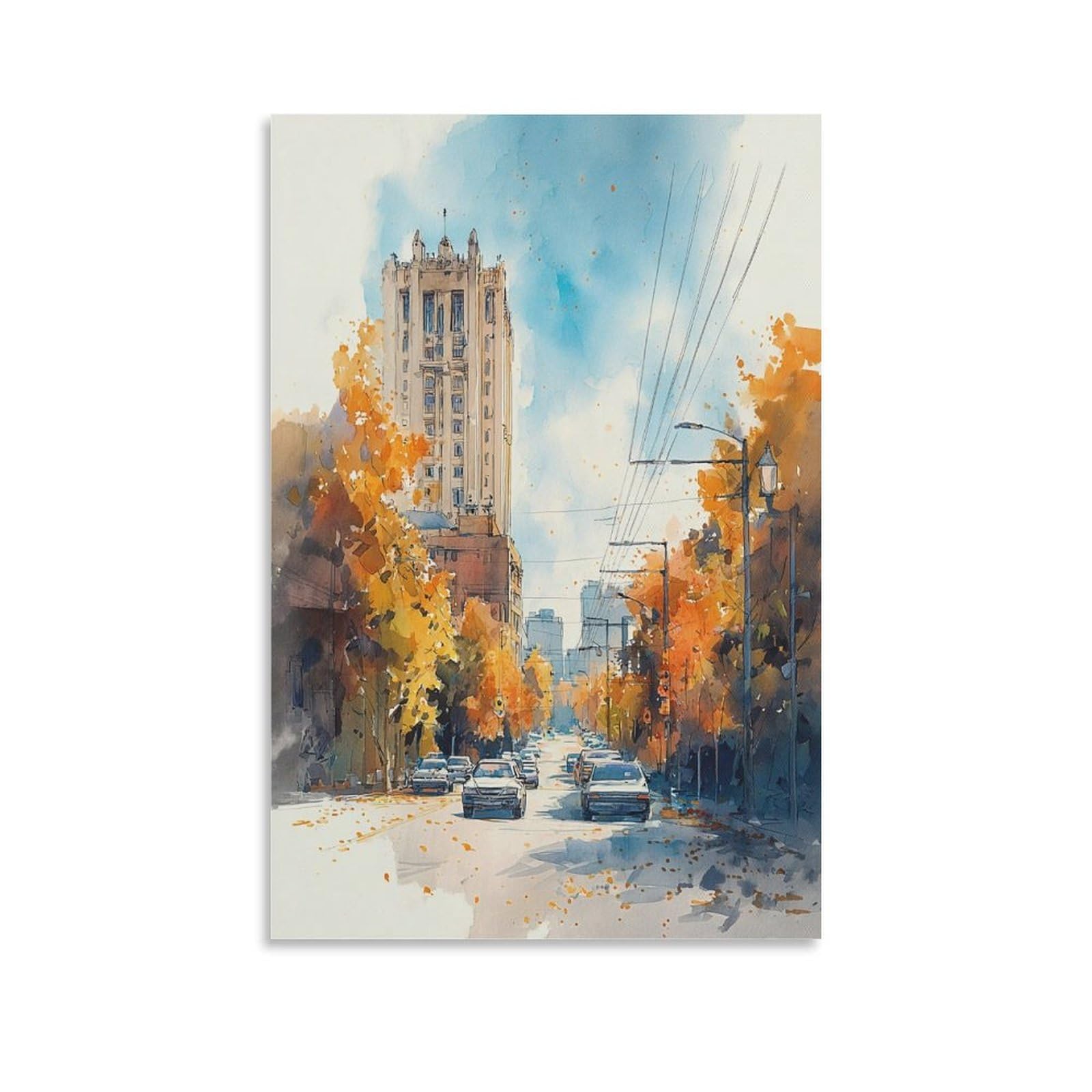 CNAHEIZ WINNIPEG Canada 20x30inch(50x75cm) Vintage Travel Poster Watercolor Canvas Art