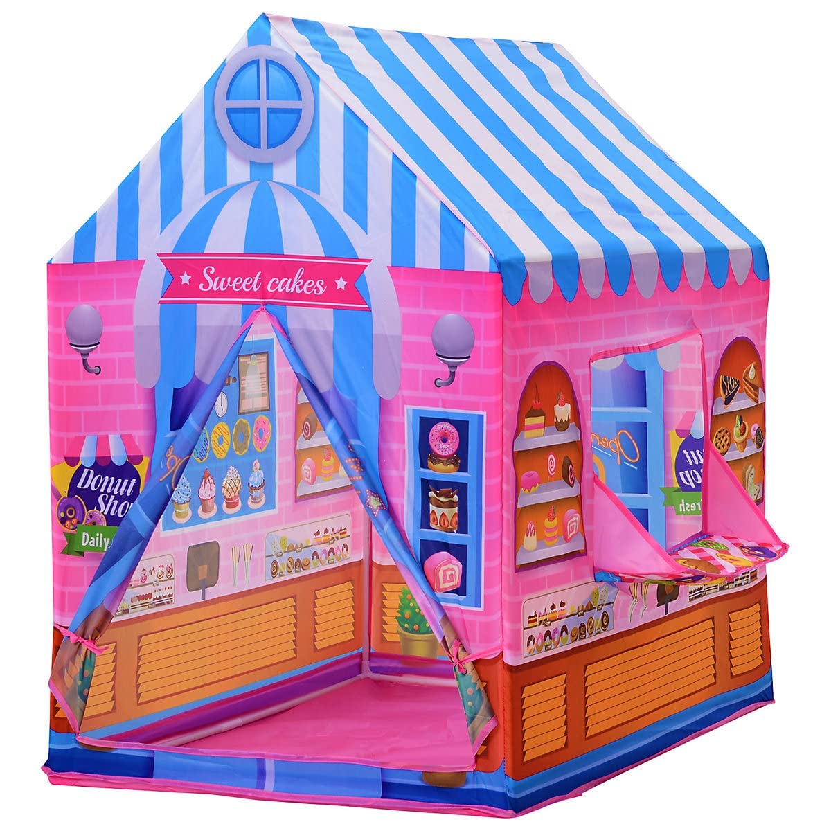 VIDGY Play Tent House for Kids Baby Boy Girl Outdoor and Indoor Play House Castle Theme Light Weight Tent Toys for 5-15 Years Old Kids Children (Candy Shope), Multi Color