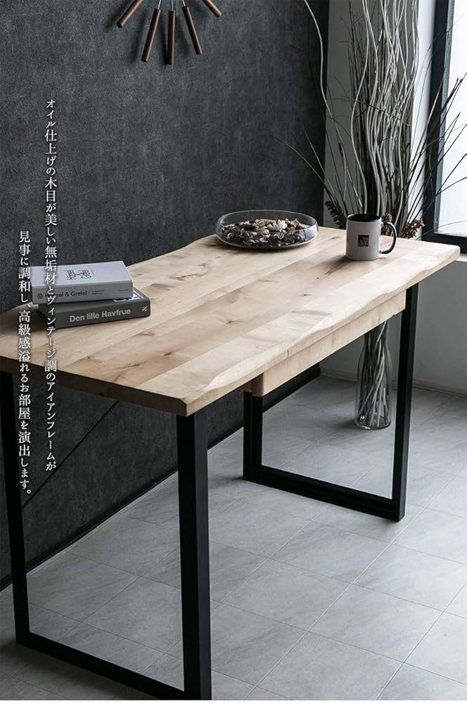 Amazon | lushroom デスク 120cm 無垢 木製 60cm 机 書斎