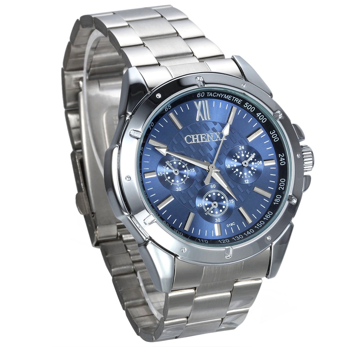 JewelryWe Herrenuhr Edelstahl Leuchtende Uhren: 30m Wasserdi