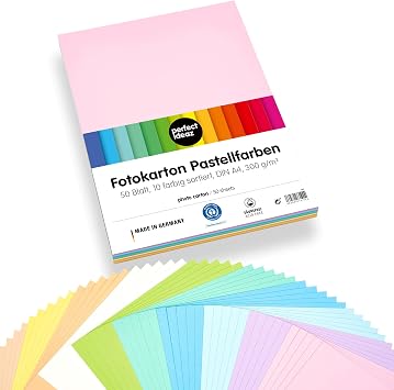 Perfect Ideaz 50 Feuilles Carton Photo Blanc A4 300 G/m² – Carton Teinté Dans La Masse, Idéal Bricolage Et Créations Manuelles