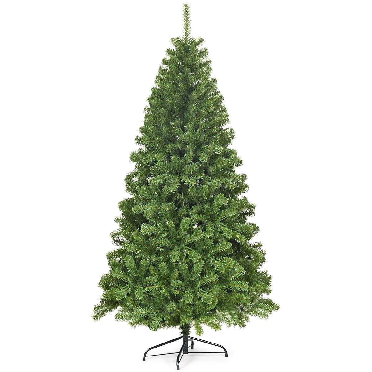 RELAX4LIFE Árbol de Navidad de PVC Ignífugo 180/225cm con 928/1346 Ramas, Árbol de Navidad con Soporte Plegable de Metal y Apertura Automática para Casa, Tienda, Oficina, Verde (225 cm)
