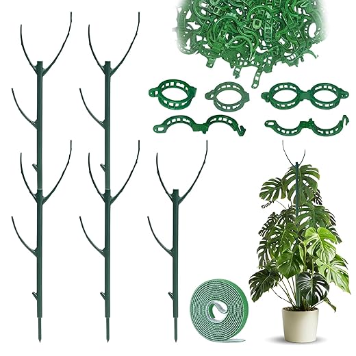 5pack Adjustable Plant Support Pole – Stackable Indoor/Outdoor Support Pole with Clamps, Suitable for Supporting Monstera and Climbing Plants, Garden Accessories, Perfect Replacement for Plant Stakes