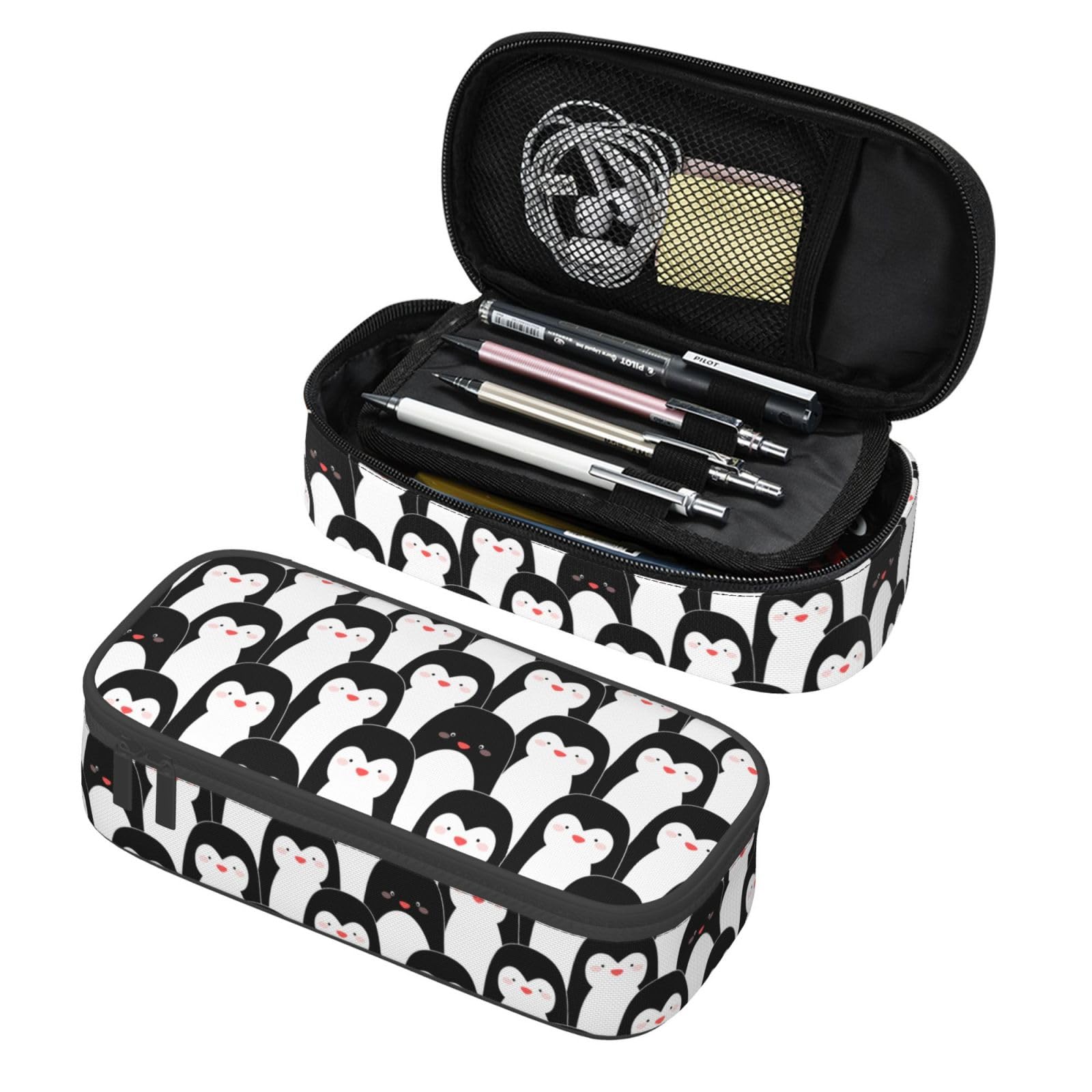 GVGOAGL Fun Penguin Pencil Case Organizer Big Capacity Pencil Pouch Stationery With Zipper School Supplies Pencil Bag For Girls Boys Office, j56tsd