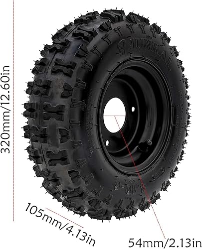 Miniatura 2 de 4 Pack 4.10-6 Tubeless Tires with 6" Wheel Rims for Go Kart, ATV, Quad, Mini Bike, Scooter, Drift Trike, Lawn Mower, Garden Tractor, Snow Blower,