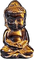 Vista 10 de mookaitedecor Estatua de cristal de Buda meditante de cuarzo roca, estatua tallada en piedra para decoración del hogar, Feng Shui, 1.9 pulgadas