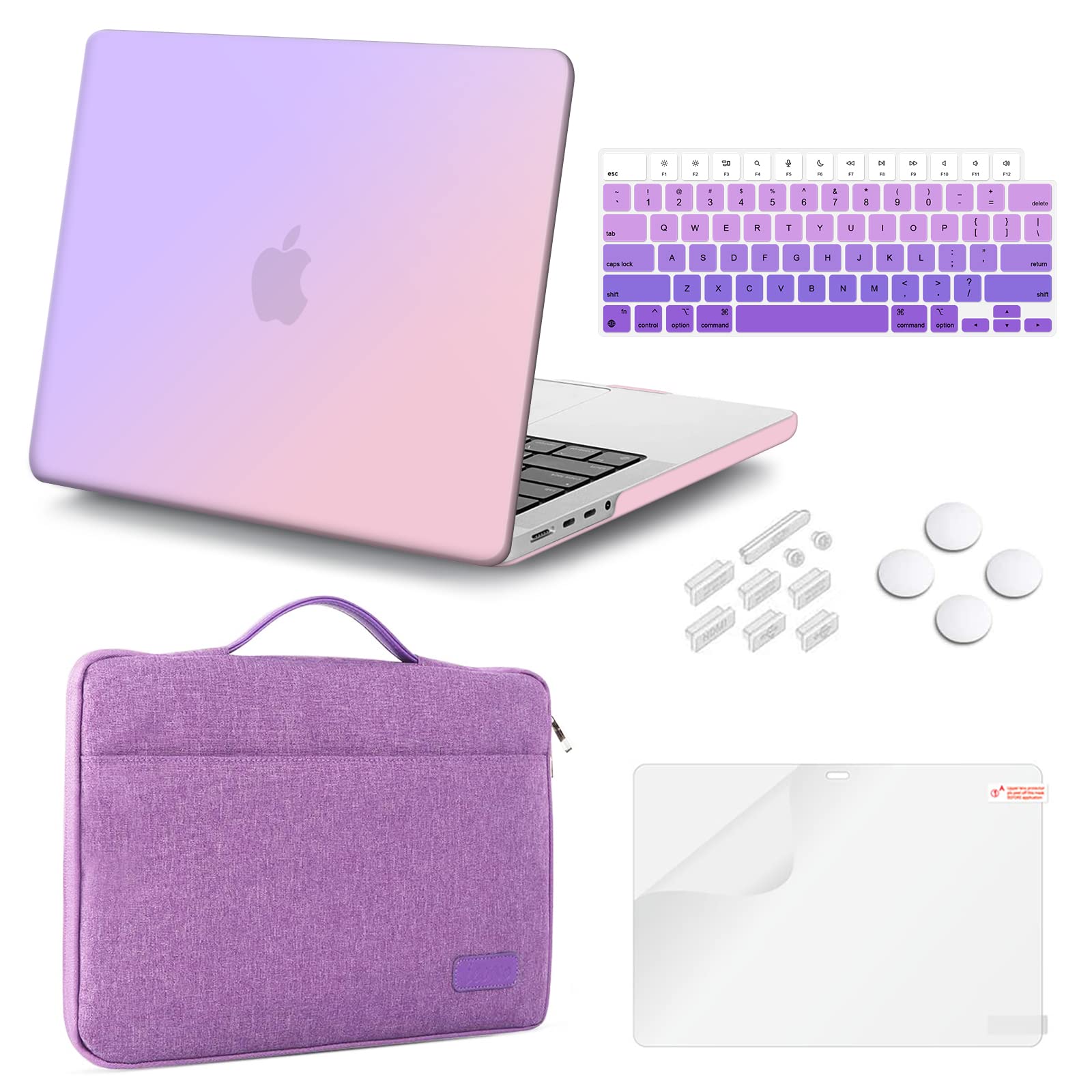iCasso for MacBook Pro 14 inch Case 2024 2023 2021 Release M4 A3112 A3401 A3185 M3 A2918 A2992 M2 A2779 A2442 M1 Pro/Max, Bundle 5 in 1, Hard Shell