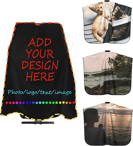 Capa de peluquería personalizada para añadir texto fotográfico capas de corte de pelo kit de corte de pelo delantal de peluquería para hombres y