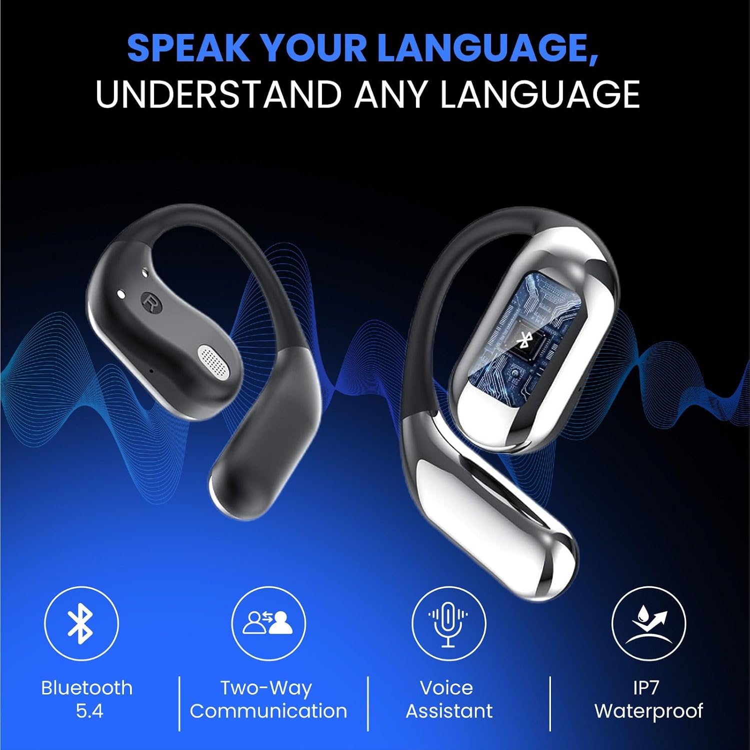 AI Translating Earbuds Real Time, Wireless Translation Earbuds for 198 Languages, Two-Way Translator Headphones English to Spanish, Bluetooth Earbuds for Travel, Business & Learning image 6