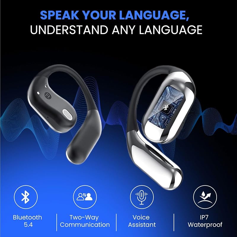 CELVON AI Translation Earbuds Real Time, 198+ Languages Translator Earbuds No Subscription, 2-Way Translating Headphones for Travel Meeting, Audifonos Traductores Inglés Español – Black image 6