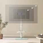 AOKCOS Blanc TV Support pour TV 32-70 pouces TV Support de montage avec plateau 8-Level Hauteur réglable & Tilt , cales 88lbs | Max VESA 400x400mm | Base en verre trempé
