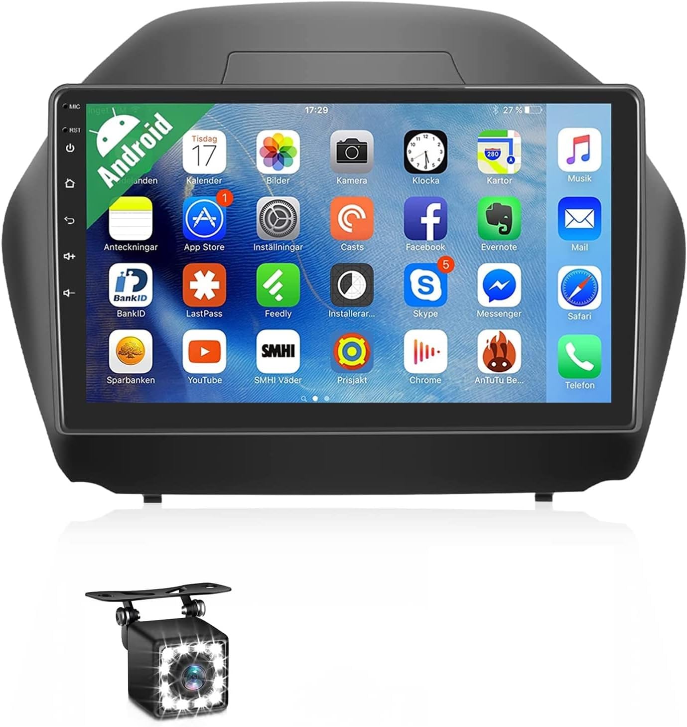 Generic Android Car Stereo for Hyundai Tucson IX35 2009-2015, 10 Inch IPS Touch Screen, 2GB RAM, 32GB ROM, Mirror-Link Wi-Fi BT, Radio GPS Navigation, Backup Camera Included