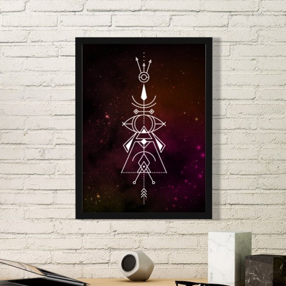 Cadre photo univers géométrie avec estampe murale totem noir en taille S