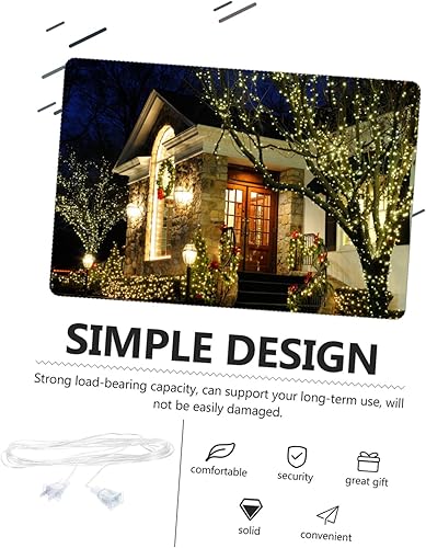 Vista 8 de NOLITOY 5 Uds. Extensión de luces de fiesta Cable de luz de fiesta portátil Clear Line Extender Wire Party Layout Prop Lighting Wire Clear Extension