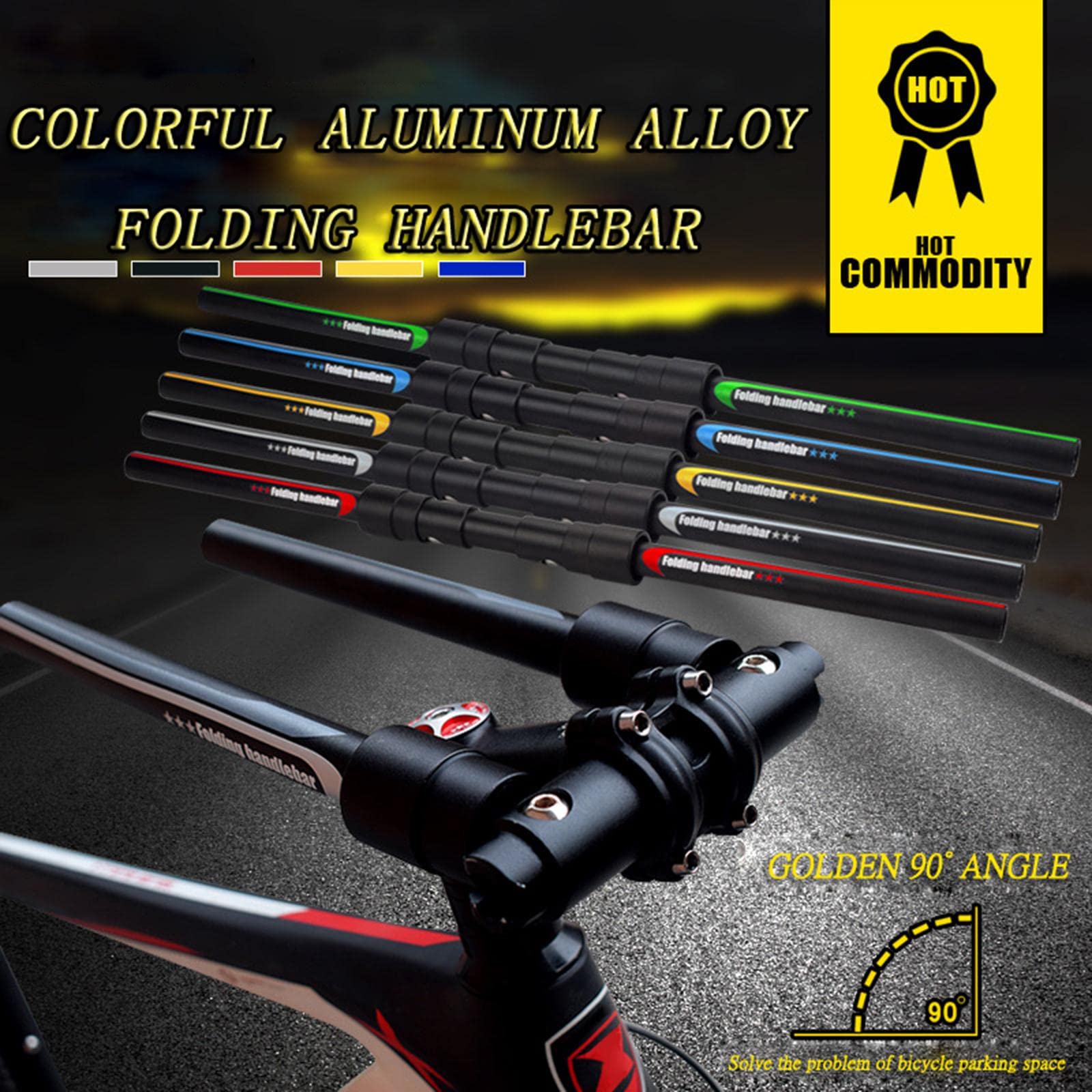 Guidon pliable pour vélo de course et scooter Rouge 660 mm