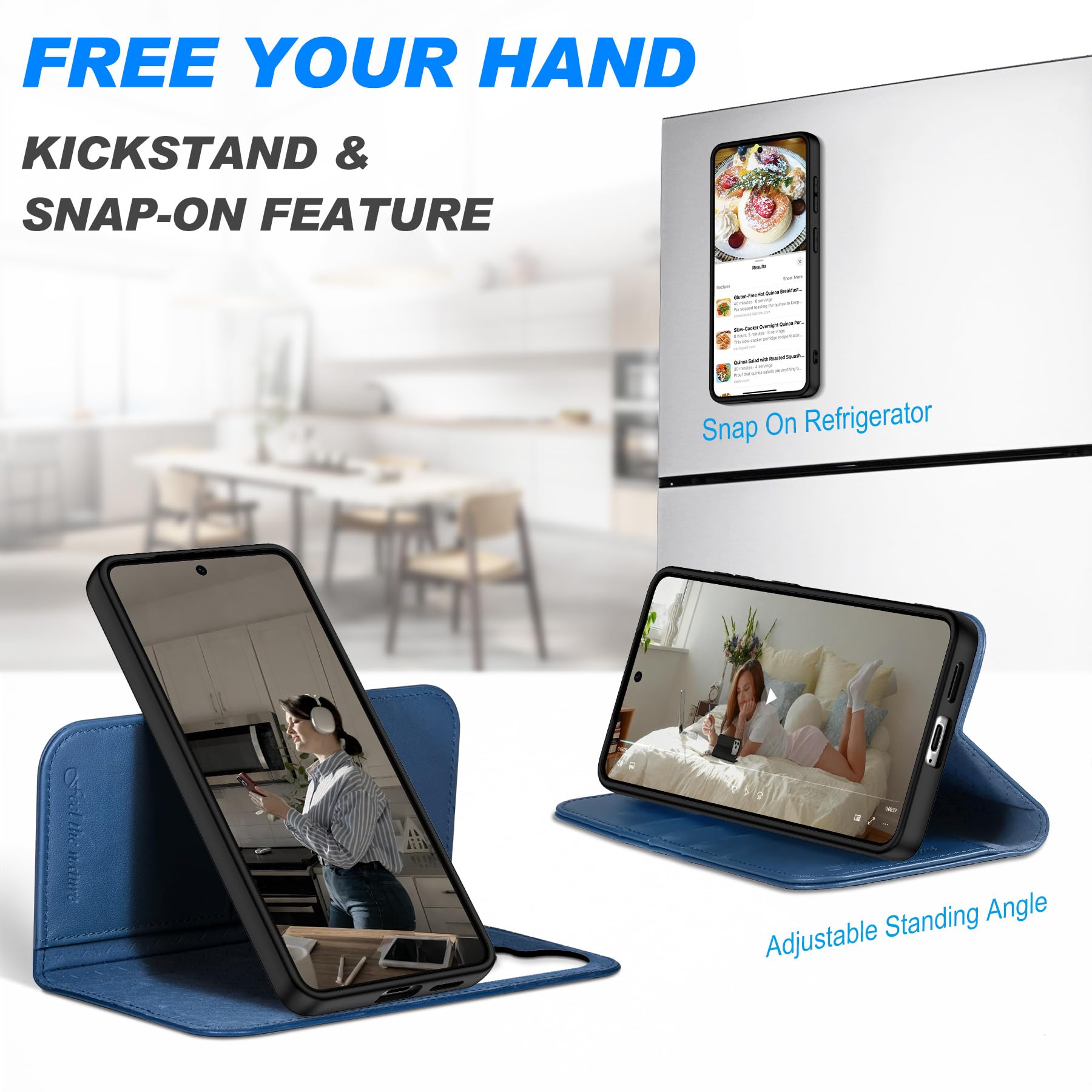 Amazon.com: SHIELDON 2 in 1 Genuine Leather Wallet Case for Galaxy