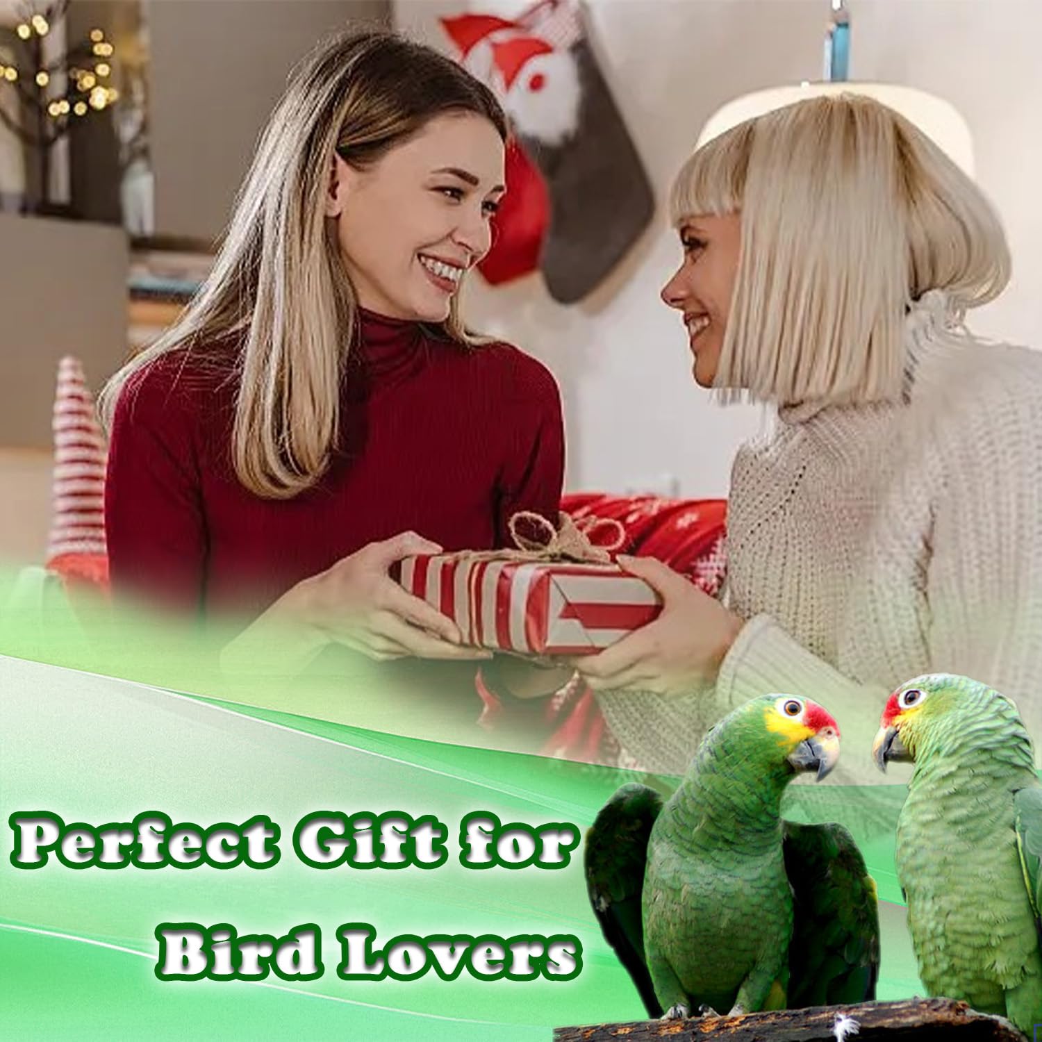 WACURRENTHYD Bird Toys with 8 Pine Cones - Natural Wooden Parrot Toys, 8 Inch Hangable Chewing Sticks Toys for Conures Parakeets Cockatoo African Grey Amazon Parrots — view 7
