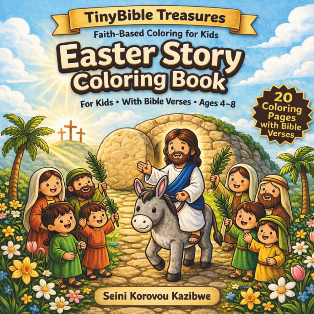 TinyBible Treasures: Easter Story Coloring Book: A Faith-Based Coloring Book for Kids with Bible Verses (Ages 4-8)