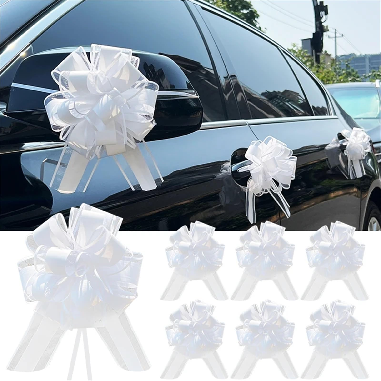 Lot de 10/20 nœuds à tirer pour mariage, voiture, cadeau, chaise, décoration de fête d'anniversaire (couleur 02, 20 pièces)
