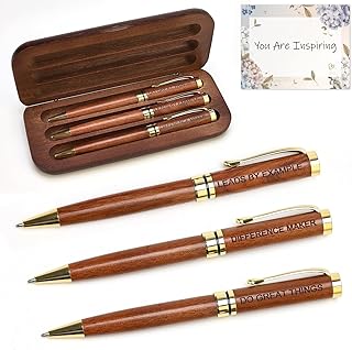Engraved Wood Pen Set Thank You Gifts for Boss Coworkers Nurses Difference Maker Teacher Gifts for Women Employee Coach Counselor Therapist Leadership Work Christmas Gift Stuff Office Business Pens