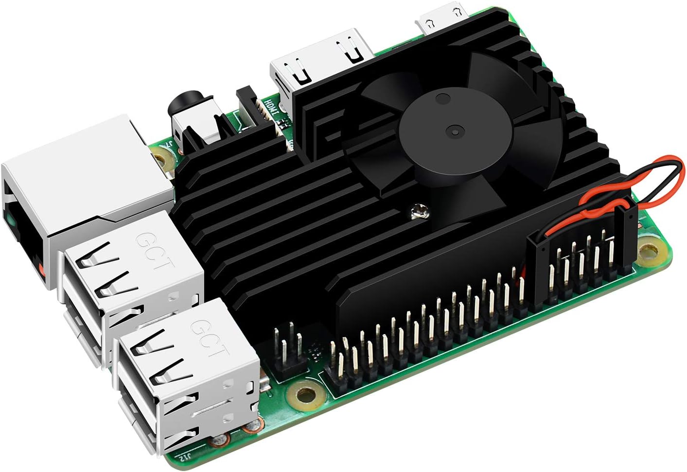 GeeekPi Raspberry Pi 4 Fan Heasink, Raspberry Pi Aluminum Heatsink Cooling Kit for Raspberry Pi 4B/3B/3B+ (B Plus)