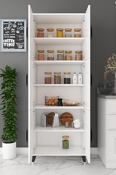 Çok Amaçlı Kiler, Banyo, Ayakkabılık, Balkon Dolap (Parlak Beyaz)