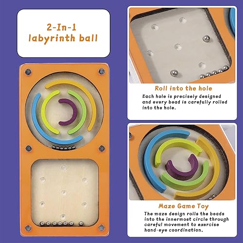 Miniatura 2 de Juego de mesa de laberinto para niños, juego de laberinto de madera para niños y niñas de más de 3 años MGYX-02 (pequeño)