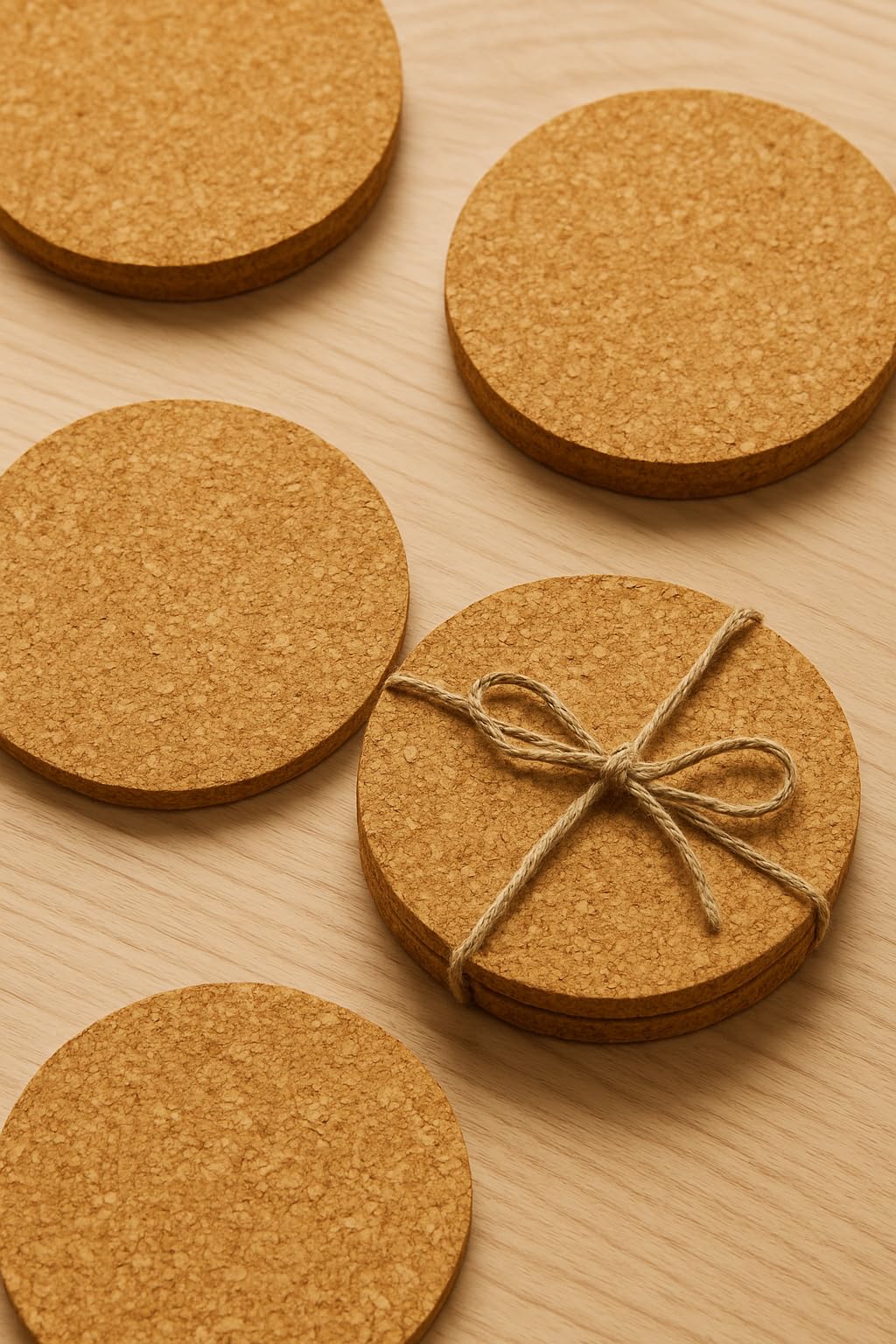 TREETRUNK Cork Coasters(Set of 4) | Cork Coasters | Aesthetic Coasters | Minimalist Decor | Trinket Coasters | Modern Home Decor | New Home Gift | Multipurpose (Brown) (10 * 10cm)-image-7